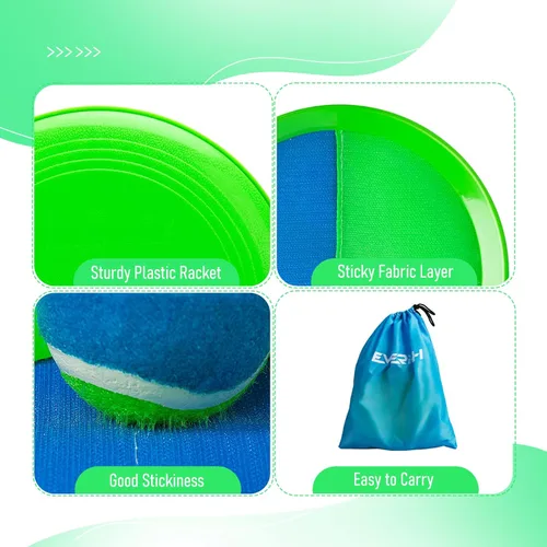 Miniatura 6 de Juego de pelota para lanzar y atrapar, ideal para playa, piscina y patio al aire libre, juguete para niños pequeños y niños de 4, 5, 6, 7, 8+, Verde