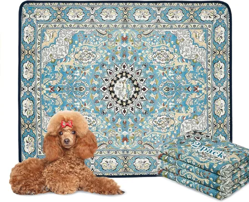 Miniatura 19 de Qeils Almohadillas Lavables para Orina para Perros, Paquete de 2 Almohadillas Reutilizables para Cachorros de 18"x24" Superabsorbentes a Prueba