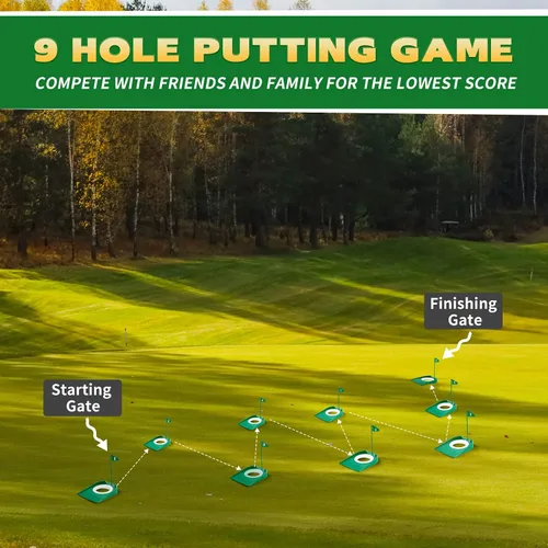 Miniatura 6 de Sotiff 9 Pack Golf Putting Cup and Flag Plastic Golf Hole Training Aids Training Putters for Indoor Outdoor Men Women Office Backyard Garage