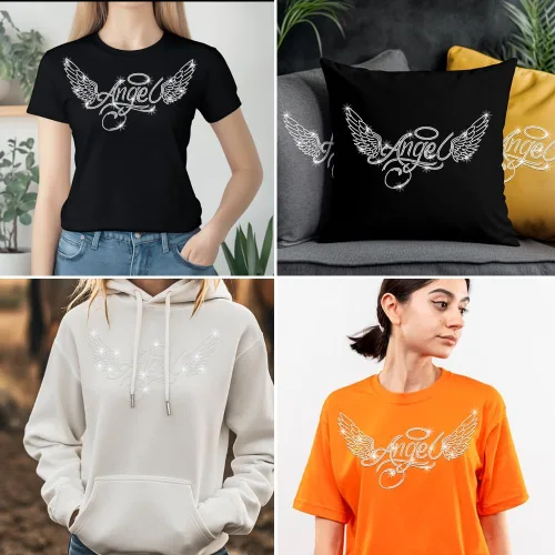 Miniatura 6 de SUPERDANT Diamantes de imitación de ángel para planchar para ropa, alas de cristal, calcomanías de transferencia de calor, parches de diamantes