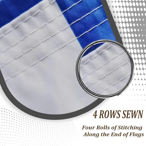 Miniatura 5 de Bandera israelí de 3 x 5 pulgadas, bandera israelí de doble cara para exteriores, resistente, material de poliéster de 3 capas con 2 ojales