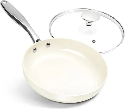 Miniatura 8 de MICHELANGELO Sartén grande con tapa, sartén de cerámica de 14 pulgadas con revestimiento antiadherente, sartén antiadherente saludable, compatible