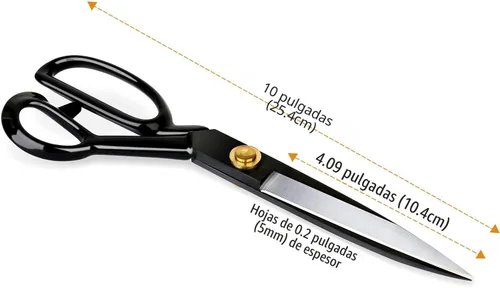 Miniatura 6 de Tijeras de tela profesionales de 10 pulgadas resistentes para cuero, tijeras de costura para sastrería, resistencia industrial, acero de alto