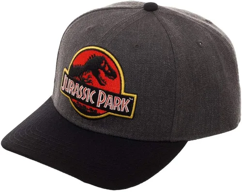 Jurassic Park Hat Gorra clásica con logotipo curvado, color gris, gris, talla única