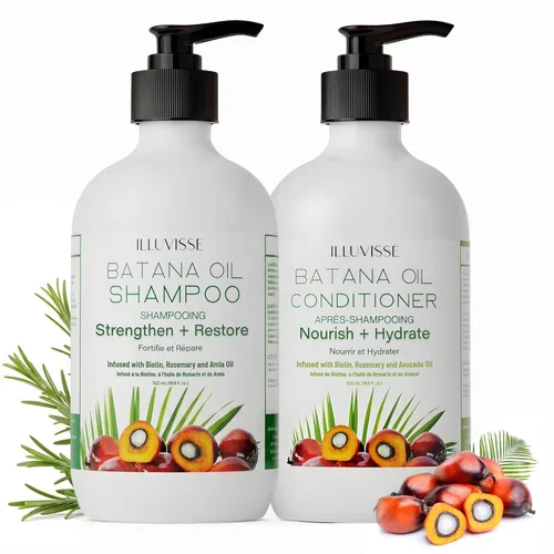 Juego de champú y acondicionador de aceite Batana para el crecimiento y engrosamiento del cabello, romero orgánico, aceite de árbol de té, fórmula