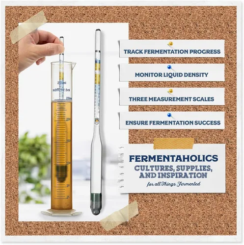 Miniatura 7 de Fermentaholics Kit de prueba de hidrómetro de triple escala Kit de tarro de prueba de hidrómetro Hacer vino, cerveza, hidromiel, sidra y más