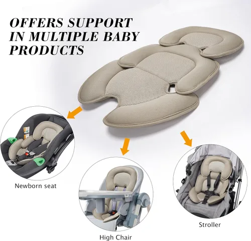 Miniatura 4 de Cojín de apoyo para bebé recién nacido, inserto de malla 3D, forro transpirable compatible con cochecito, asiento de automóvil, silla alta, etc.