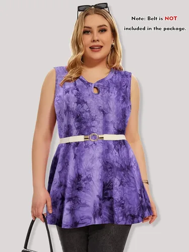 Miniatura 2 de LARACE Camisetas sin mangas de talla grande para mujer, camisetas recortadas, ropa de moda, ajuste holgado, blusas sin mangas con nudo torcido