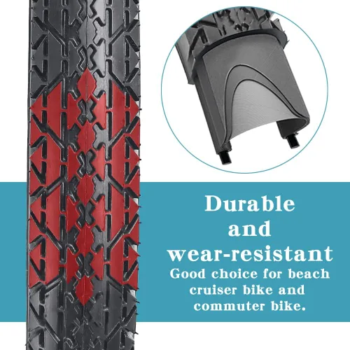 Miniatura 3 de Paquete de 2 neumáticos y tubos de bicicleta Beach Cruiser de 24 pulgadas/26 x 2.125 pulgadas o sin tubos de 24 pulgadas/26 x 1.75 pulgadas/2.125