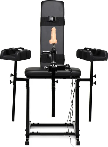 Miniatura 5 de Master Series Silla de Obediencia Completamente Ajustable Ultimate con Máquina Sexual – Dildo de Empuje para Hombres, Mujeres y Parejas Estructura