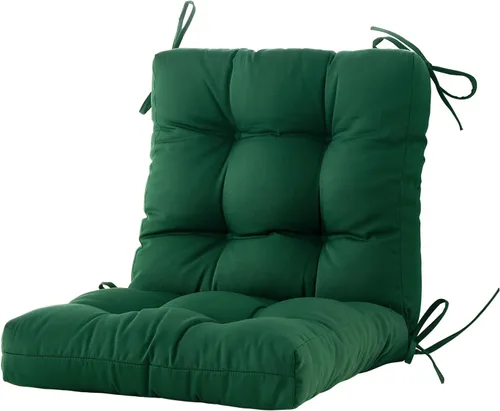 Miniatura 11 de BLISSWALK Cojines para sillas de exteriores, cojín grueso de mimbre con respaldo bajo y lazos para muebles de patio, 40 pulgadas de largo x 20 Beige