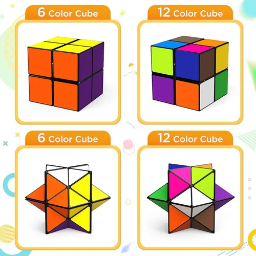 Miniatura 8 de Star Cube - Juego de cubos mágicos, cubo Yoshimoto 2 en 1 para niños y adultos, juguete para niños y niñas de 8 a 12 años