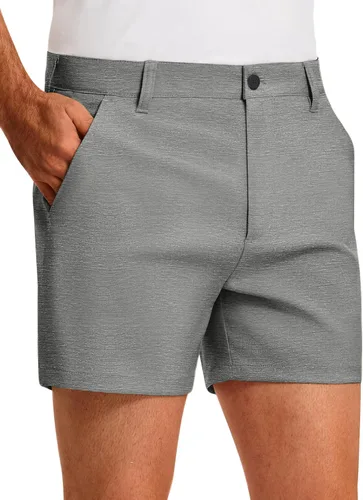 Miniatura 10 de PULI Pantalones cortos de golf para hombre, entrepierna de 5 pulgadas, ajuste relajado, elástico, ligero, casual, viajes, secado rápido, pantalones