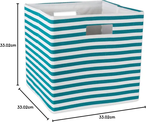 Miniatura 18 de DII Cubo de almacenamiento plegable de poliéster, a rayas, negro, grande