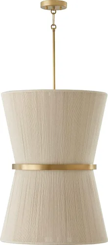 Miniatura 11 de Capital Lighting 341211NP Cecilia - Lámpara colgante cónica de cuerda natural blanqueada de transición Art Deco Luxe envuelta a mano, 1 luz de 100