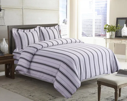 Tribeca Living ST170DSQUBG - Juego de edredón de franela de gran tamaño, tamaño Queen, negro/gris