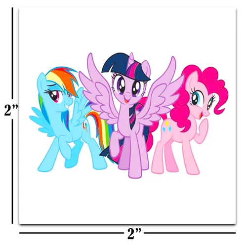 Miniatura 2 de My Little Pony Tattoos - Paquete de recuerdos de fiesta ~ 70+ tatuajes temporales perforados individuales de 2 x 2 pulgadas, My Little Pony