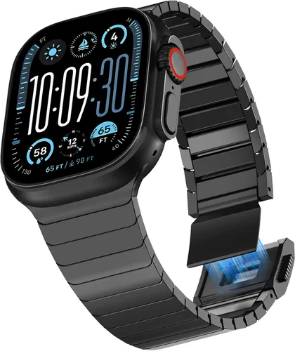 Miniatura 11 de KADES Correa de acero inoxidable compatible con Apple Watch Band Ultra 3/2/1 de 1.73 pulgadas Series 11/10 de 1.81 pulgadas/1.65 pulgadas, Series
