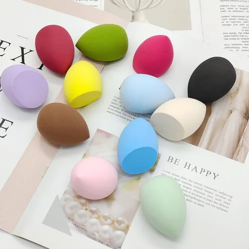 Miniatura 7 de 12 piezas de set de esponjas de maquillaje profesional, sin látex, suaves y perfectas para aplicar polvo, esponjas multicolores para mezclar 12