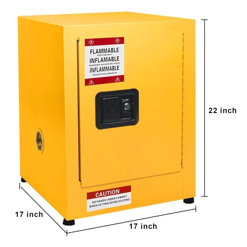 Miniatura 2 de Gabinete inflamable de 17 x 17 x 22 pulgadas, gabinete seguro de acero galvanizado, estante ajustable, gabinete de almacenamiento inflamable