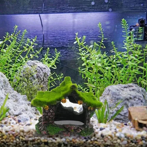 Miniatura 7 de Tfwadmx Decoración de Acuario Casa Refugio de Resina Hueca, Accesorios de Escondite para Pez Betta Ornamento de Cueva para Tanque Refugio para Peces