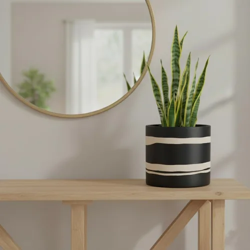 Miniatura 7 de Nihow Maceta moderna de cerámica – Maceta de 5 + 7 pulgadas para todas las plantas de interior – Macetas resistentes con orificio de drenaje