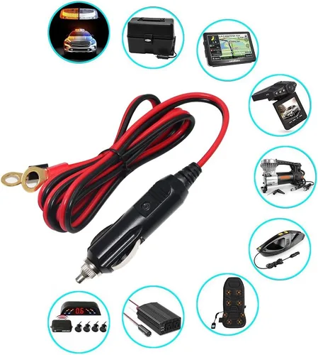 Miniatura 4 de Cable de extensión para encendedor de cigarrillos macho a anillo tórico - Cable de extensión de 3 pies 12 V/24 V para encendedor de cigarrillos