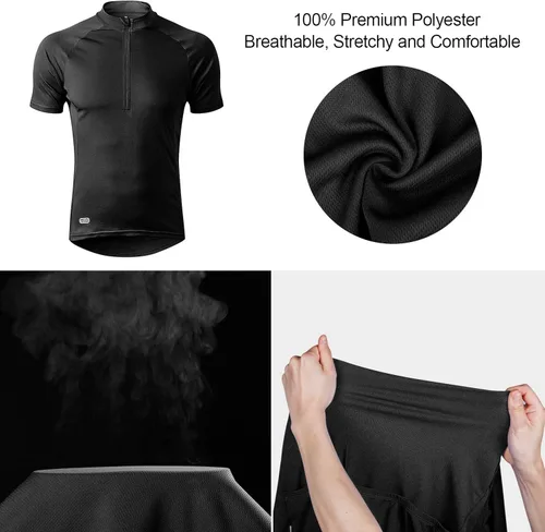 Miniatura 9 de INBIKE Mens Cycling Jerseys Moisture Wicking Short Sleeve Quick Dry Bike Jersey Long Sleeve Running Tops Breathable