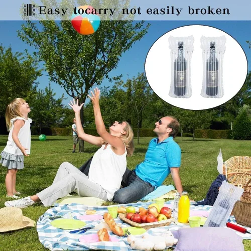 Miniatura 6 de Bolsas protectoras de viaje para botellas de vino, Conilly, paquete de 10 bolsas inflables de columna de aire con bomba infladora gratuita