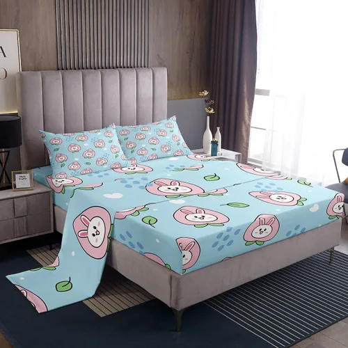 Miniatura 18 de Erosebridal Juego de sábanas de hurón tamaño individual para niños, sábana bajera ajustable de hurón de dibujos animados para niños, bonitas sábanas
