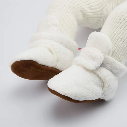 Miniatura 134 de Botines de forro polar para bebés, niños y niñas, pantuflas antideslizantes con agarre suave, zapatos de calcetín para recién nacidos, cuna
