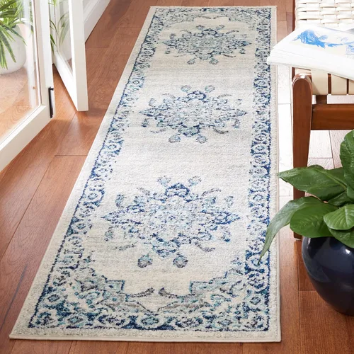 Miniatura 9 de SAFAVIEH Tulum Collection - Alfombra para pasillo, 2 x 9 pies, diseño de medallón, no desprende pelusa y fácil de limpiar, ideal para sala de estar