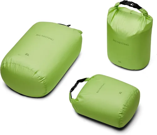 Miniatura 46 de Bee Nesting Juego de bolsas secas ultraligeras para mochileros, saco seco impermeable para camping, senderismo, motocicleta, saco de cosas ligeras
