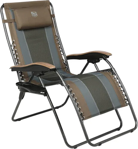 Miniatura 6 de TIMBER RIDGE Mecedora acolchada plegable y silla reclinable para patio con reposacabezas ajustable