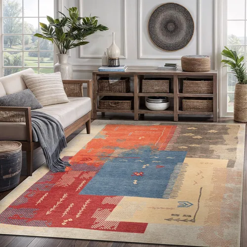 Miniatura 75 de CAMILSON Alfombras modernas de lujo para sala de estar, alfombra abstracta vintage de 4 x 6, suave, pelo medio, resistente a las manchas, fácil