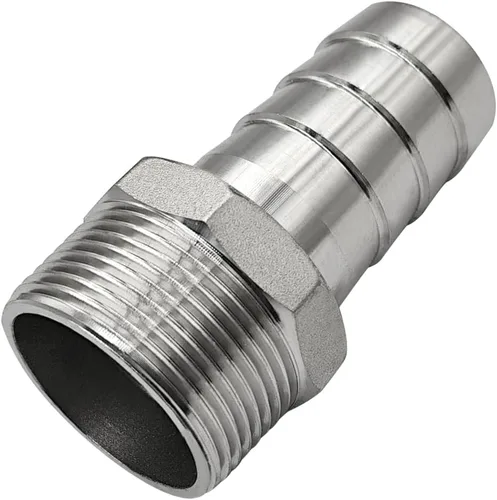 Miniatura 9 de Beduan Acero Inoxidable 1" Púa de Manguera a 1" Macho NPT para Ajuste de Elaboración Casera de Agua y Aire