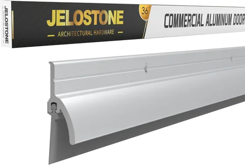 Paquete de 2 – Barrido inferior de puerta de 36 pulgadas con tapa de goteo (anodizado transparente) – Burlete de sellado de puerta con inserto de
