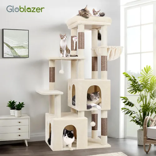 Miniatura 8 de Globlazer Torre de Gato para Gatos de Interior, Árboles de Gato de Alta Resistencia para Gatos Grandes Gatos Adultos Grandes Torre de Gato Maine