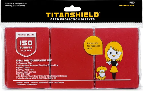 Miniatura 8 de TitanShield (150 funda/amarillo) - Fundas para tarjetas coleccionables de tamaño japonés para Yu-Gi-Oh, Cardfight! Vanguard y más