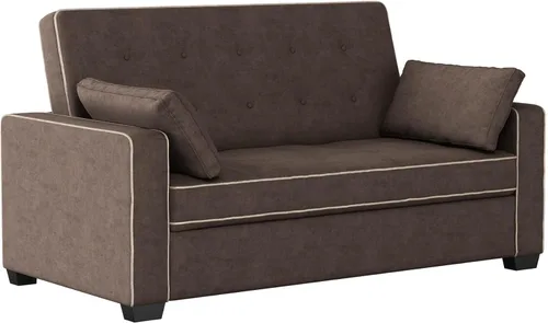 Miniatura 19 de Serta Ainsley Sofá Cama Convertible de 66.5", Tamaño Full, Dreamcoil Comfort, Tela Tejida Suave, Carbón