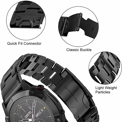 Miniatura 4 de COOVS Correa de reloj de aleación de titanio para Fenix 6X de 22 1.024 in para Garmin Fenix 6 6X Pro 5 5XPlus 935 945 D2