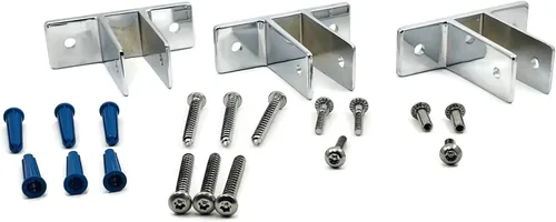 Paquete de 3 protectores para orinales con dos soportes para los oídos con sujetadores a presión Zamac para 7/8 pulgadas de grosor del panel