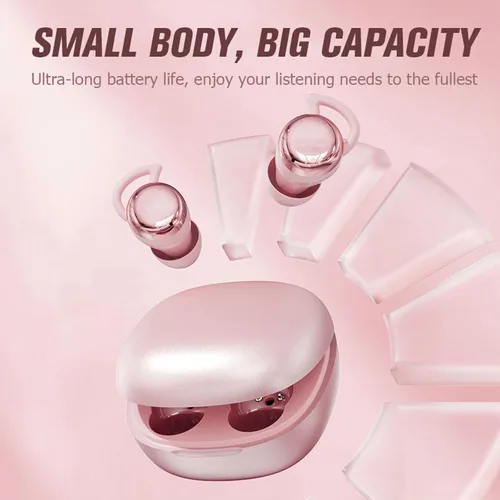 Miniatura 6 de Yihou Audífonos invisibles pequeños para dormir, color rosa, inalámbricos, Bluetooth, cómodos, para dormir de lado, pequeños, pequeños, discretos