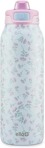 Miniatura 49 de Ello Pop & Fill Insulated Stainless Steel Water Bottle with Quick Fill Lid, Leakproof Locking, Sip or Chug Spout, BPA-Free, Double Wall Vacuum Negro
