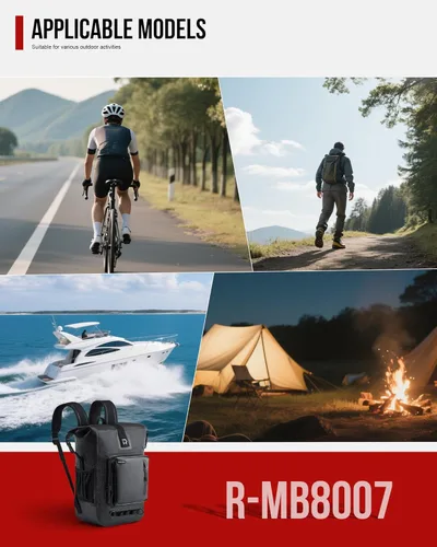 Miniatura 8 de RIDEIRON Mochila impermeable para motocicleta, bolsa seca con cierre superior enrollable para kayak, viajes, surf, canotaje, pesca, campamento Fibra