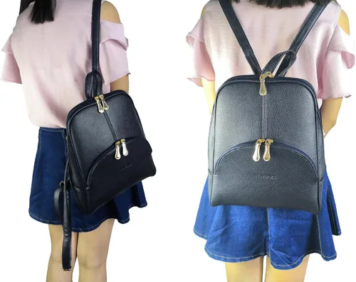 Miniatura 17 de Nevenka mochila informal estilo cartera de imitación cuero con cierre para mujer