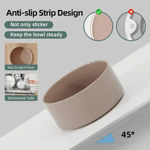Miniatura 3 de Havniva Cuenco elevado de cerámica para perros de 8.3 pulgadas con soporte, cuencos elevados para perros de razas grandes, cuenco de agua