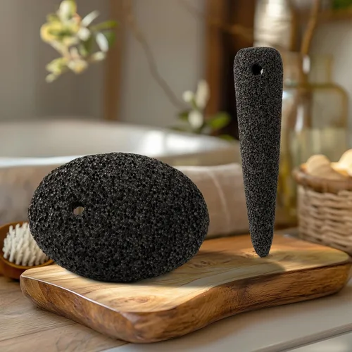 Miniatura 7 de Piedra pómez volcánica natural para pies y manos. Depurador de pies para eliminar la piel muerta y limpieza profunda, piedra en forma de cono