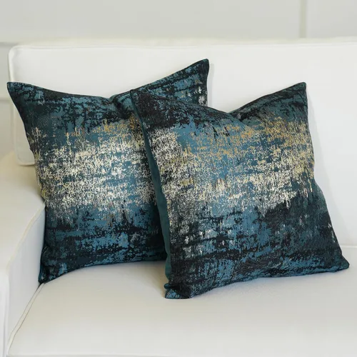 Miniatura 23 de THE-TINOART Fundas de almohada de estilo rústico moderno de 18x18, fundas de almohada decorativas tejidas en jacquard beige y dorado para sofá