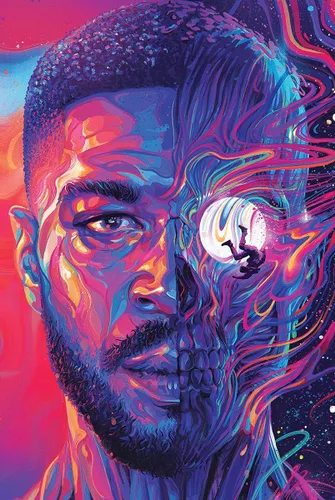 CINEMAFLIX Kid Cudi, Man on the Moon III: The Chosen - Póster de la portada del álbum de Hip Hop/Rap de 24 x 36 pulgadas